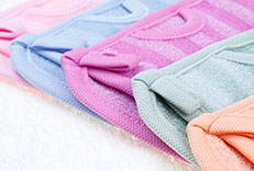 rub-free bathing towel (colorful type)